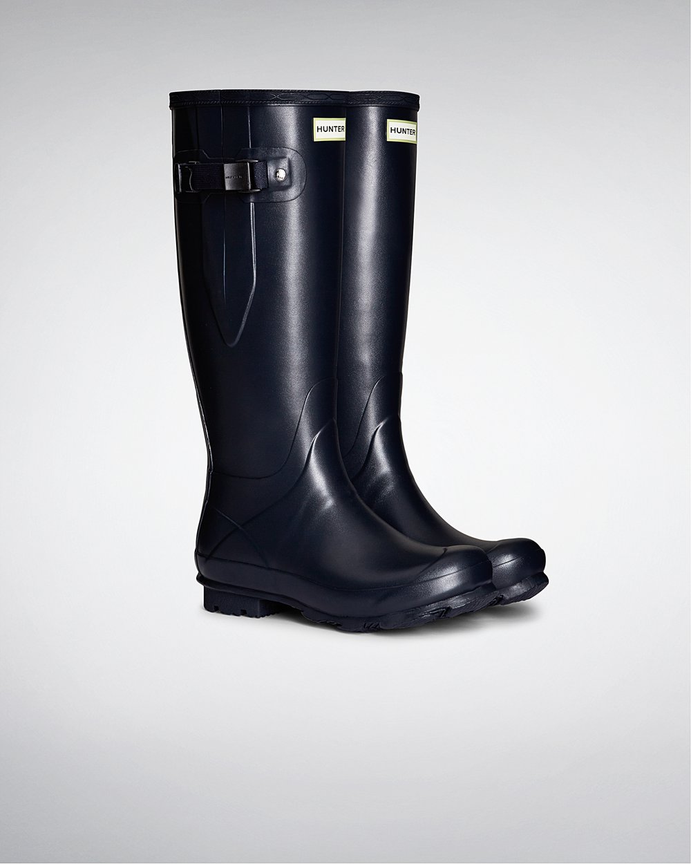 Botas de Lluvia Altas Hunter Mujer - Norris Field Side Adjustable - Azul Marino - PYNJCZK-09